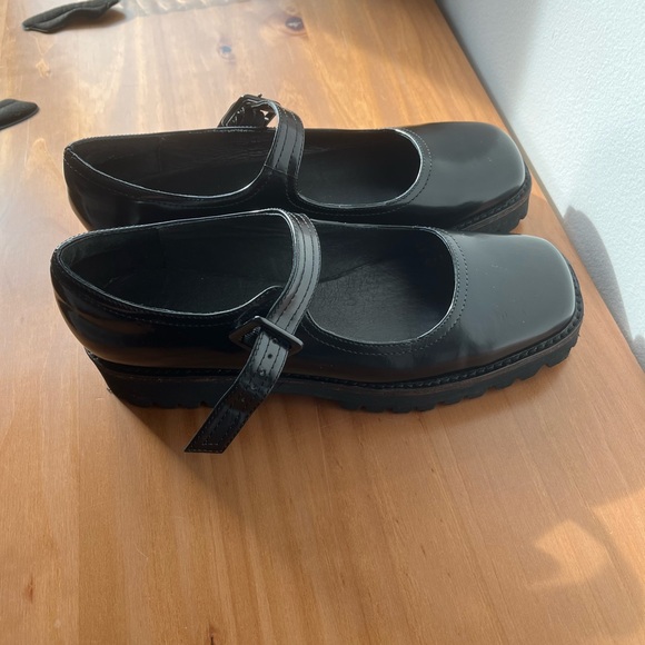 Intentionally Blank, Veronica Box Leather Lug Sole Mary Jane Shoes, Black, US 10 - Picture 3 of 8